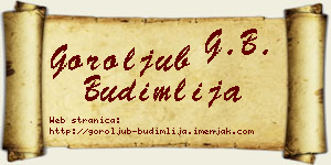 Goroljub Budimlija vizit kartica